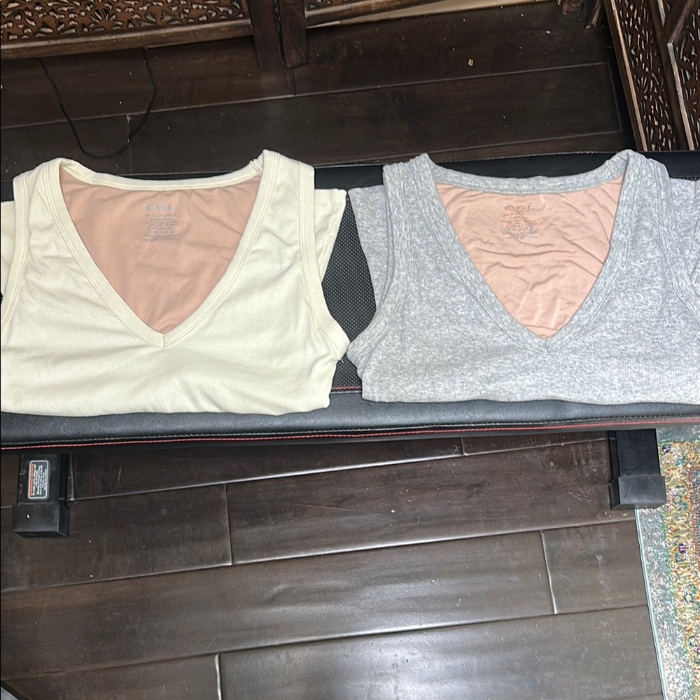 Bundle - OGL V-Neck Tank Tops - Cream and Gray